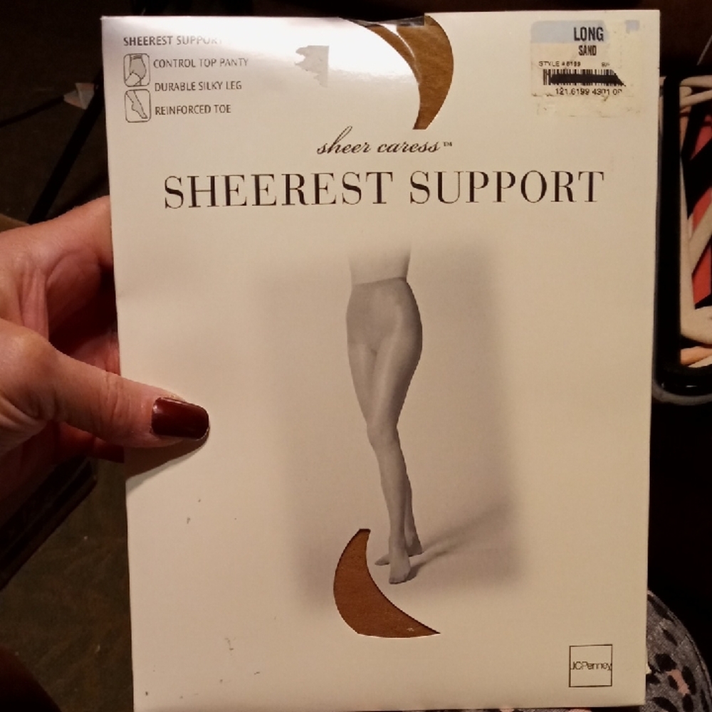 NWT Long Sheer Caress Sheerest Support Multiple Color Control Top  Pantyhose